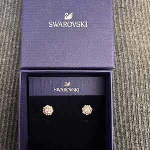 Swarovski Gold and Silver Crystal Earrings